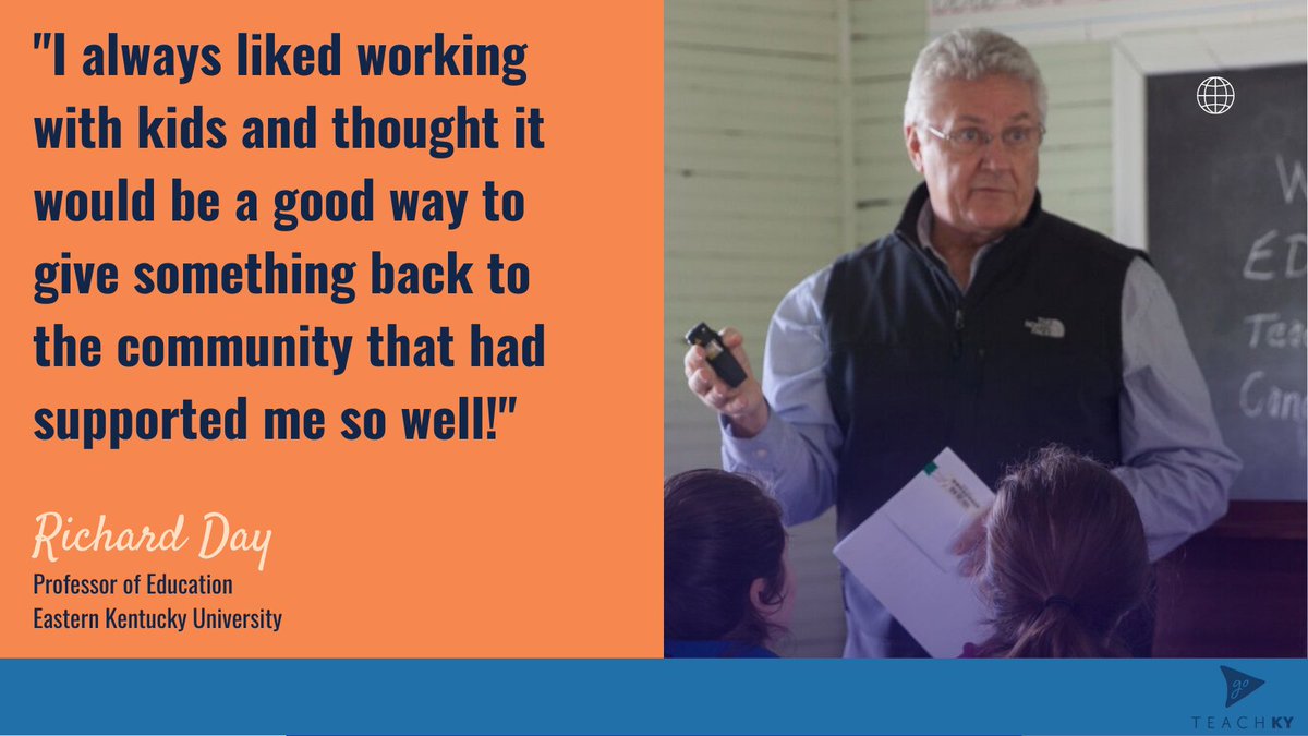 GoTeachKY's tweet image. #JoyOfTeaching  Richard Day is in his 49th year in education! He  taught elementary/middle grades, was an elementary school administrator and spent 17 years teaching in higher education at UK, Georgetown College, and EKU.  The secret to his longevity? The students keep him young!