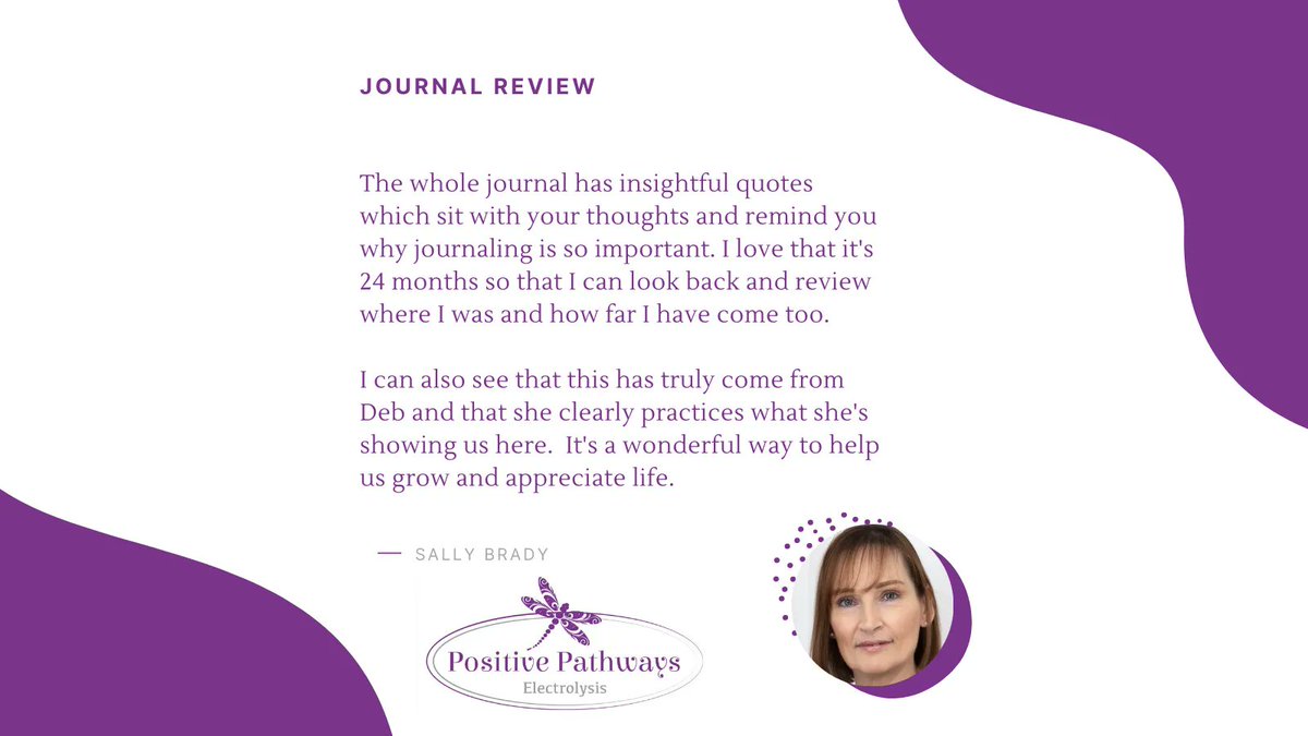 Sally, thank you for your kind words.  I'm so happy that you are enjoying the Journal and you are finding the inspirational quotes though provoking!

To find out more about my 24-month Journal click here - buff.ly/2XkEgXu.

<a href="/sallybradyltd/">sallybradyltd #cashflowlady</a> #positivepathwayselectrolysis