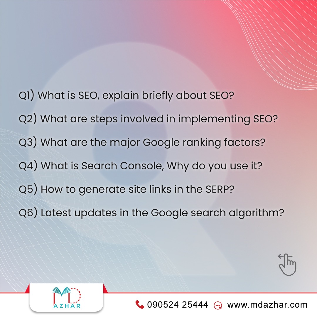 digitalazhar's tweet photo. Prepare for your SEO job interview ahead of time with these Most Common Interview Questions For SEO
#interviewquestions #interviewpreparation #seoquestions #MdAzhar https://t.co/u4P7G9IFdF