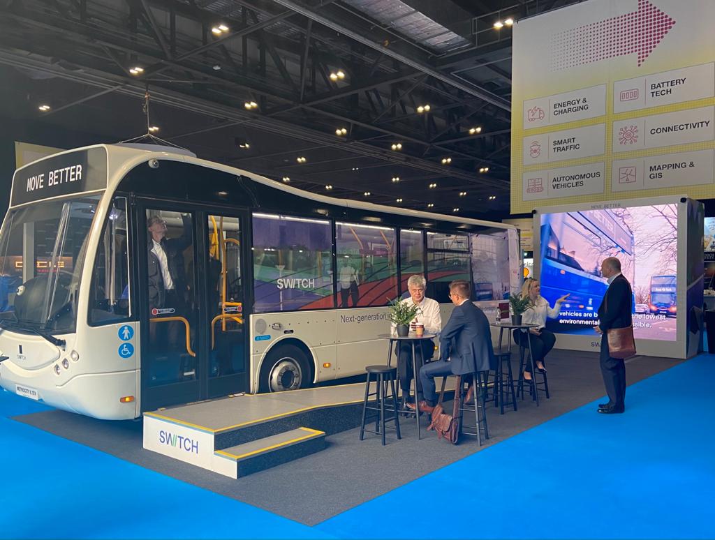 switchmobilitye's tweet photo. Are you at @MOVE_Event ? Make sure you stop by the @switchEVglobal stand and see how our buses are already achieving net zero. 

#MOVE2021 #SwitchEV #Sustainability https://t.co/Mqx8gN2NLQ