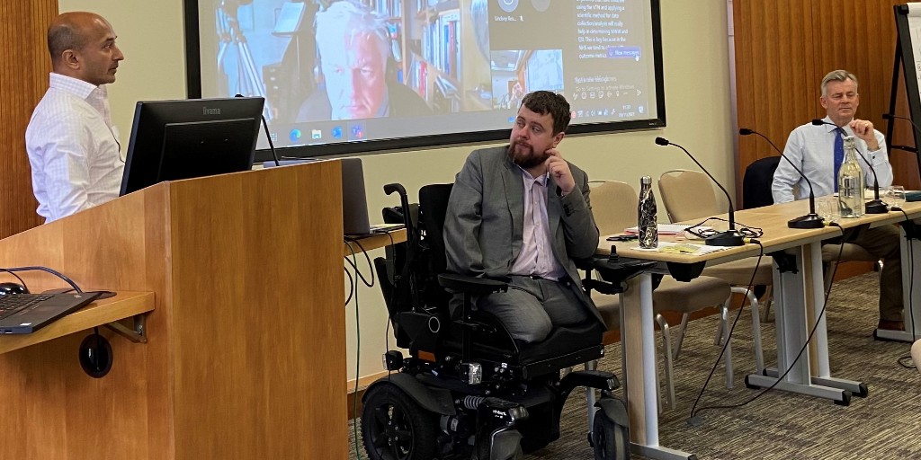 NHSArmedForces's tweet photo. Veterans Trauma Network (VTN) Annual Conference sharing lived experience &amp; speaking about collaboration &amp; year in review.
Shehan Hettiaratchy (VTN) Matt Weston (Veteran) Richard Swarbrick (NHS England and NHS Improvement) 
@ShehanHett @nickymurdochMBE #VTNConference #Veterans https://t.co/UEqa33fQOc