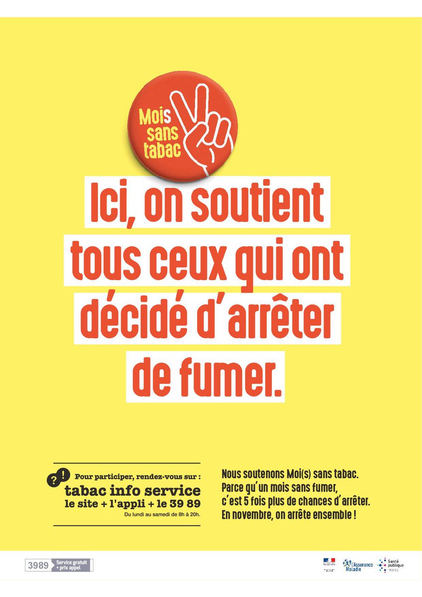 CamillelolaAPAS's tweet photo. Il est de retour et il va faire un tabac #Novembre Alors soufflez un bon coup et relevez le défi avec le mois sans tabac! Plus d’informations :https://t.co/Y0D2UcW3tL #sante #tabac #moissanstabac #stoptabac #santepubliquefrance #L3APASCF https://t.co/CR9xJ0xE47