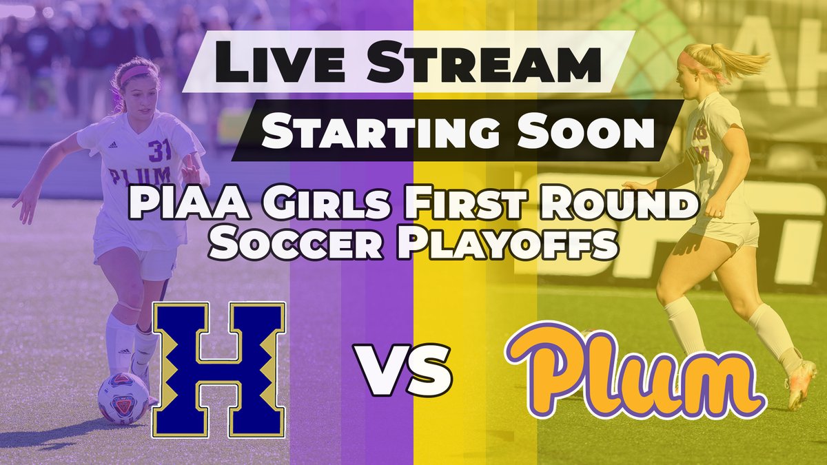 Here we go!!! <a href="/plumladystangss/">Plum Lady Mustangs Soccer</a> enter the PIAA state playoffs looking for their first victory in team history tonight at 6 pm vs the the Hollidaysburg Lady Tigers.  <a href="/PlumTVProd/">Rick Berrott</a> will be livestreaming the game at pbsd.net/AthleticsLive.….  <a href="/nickmaraldo/">Nick Maraldo</a> <a href="/missi_matthews/">Missi Matthews</a> <a href="/PatMcAfeeShow/">Pat McAfee</a>