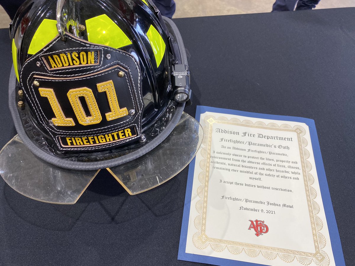 Addison_Fire's tweet photo. Congratulations to probationary Firefighter/Paramedic, Joshua Mowl on being sworn in this morning!  Keep up the great work Josh! https://t.co/jTGefri3Bv