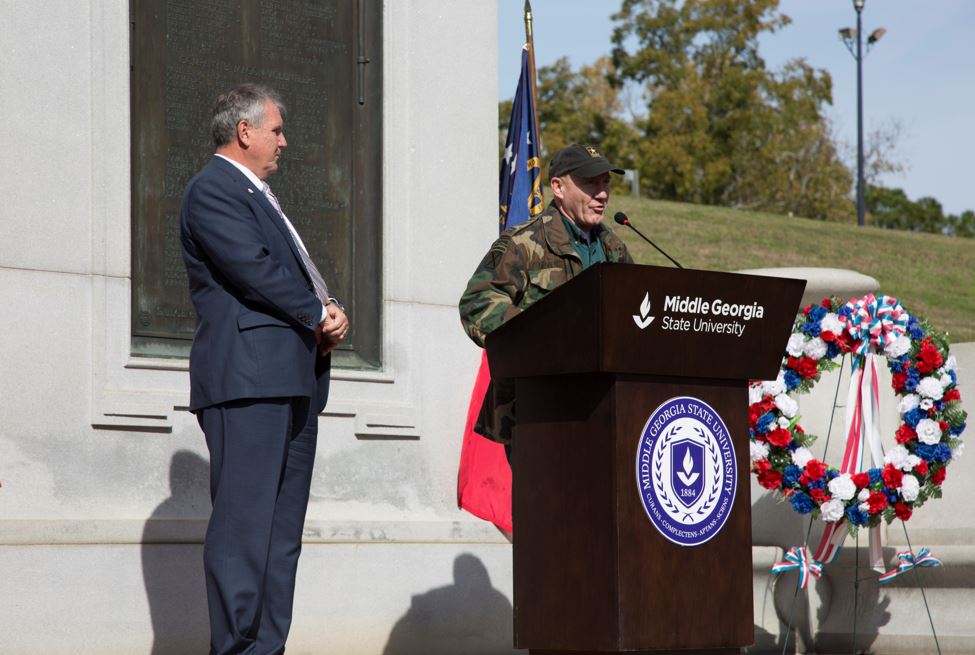 MGAPresident's tweet photo. This week we will honor a group of defenders – the military veterans who have chosen to dedicate their lives to the service of our country. The #MGA community is fortunate to have many veterans among our students, faculty, &amp; staff. My latest online column: https://t.co/1ynr8TJIvI https://t.co/L8kLHaxWJx