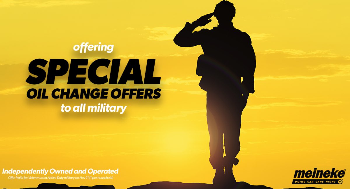 Visit your independently owned and operated Meineke this Thursday for a special offer for all current and former military! 🇺🇸