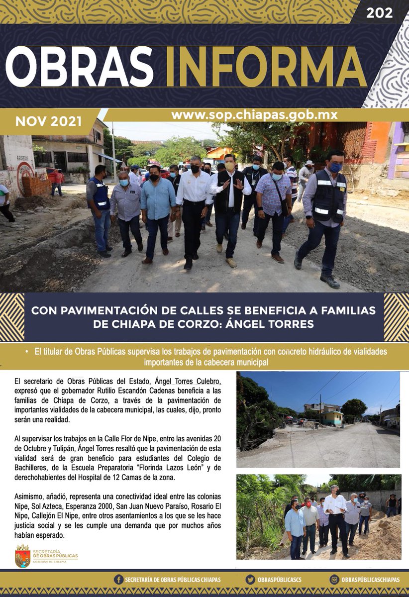 ObrasPublicasCS's tweet photo. #ObrasInforma #ObrasPúblicasChiapas #ChiapasdeCorazón https://t.co/zvcjKCWutr