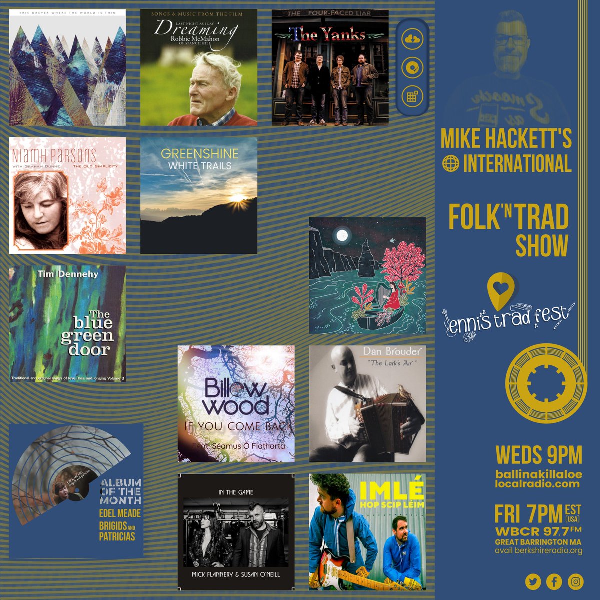 Mike_Hackett's tweet photo. 9pm Weds celebrating the return of @ennistrad ft Crag Road @aislinglyonsmus @niamhparsons Dan Brouder @GoitseMusic The Boruma Trio @greenshinemusic @KrisDrever @MickFlannery @MrAlecBowman @billowwoodmusic @KrisDrever @EdelMeade // stream➡️https://t.co/Pbne5dGKNP⬅️@lindacooganb https://t.co/1rFLSUmcip