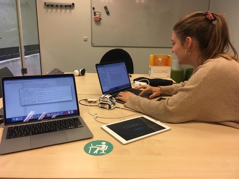 LucaLeisten's tweet photo. Cozmo is in the house!🤖 Fun working days in preparation for the @insciencefilm festival with the all-time best @RuudHortensius ⭐ Get ready to meet us there and play a fun game with #Cozmo and #Clicbot!
#HRI #OpenScience #teamsobots https://t.co/EyOp1On07F