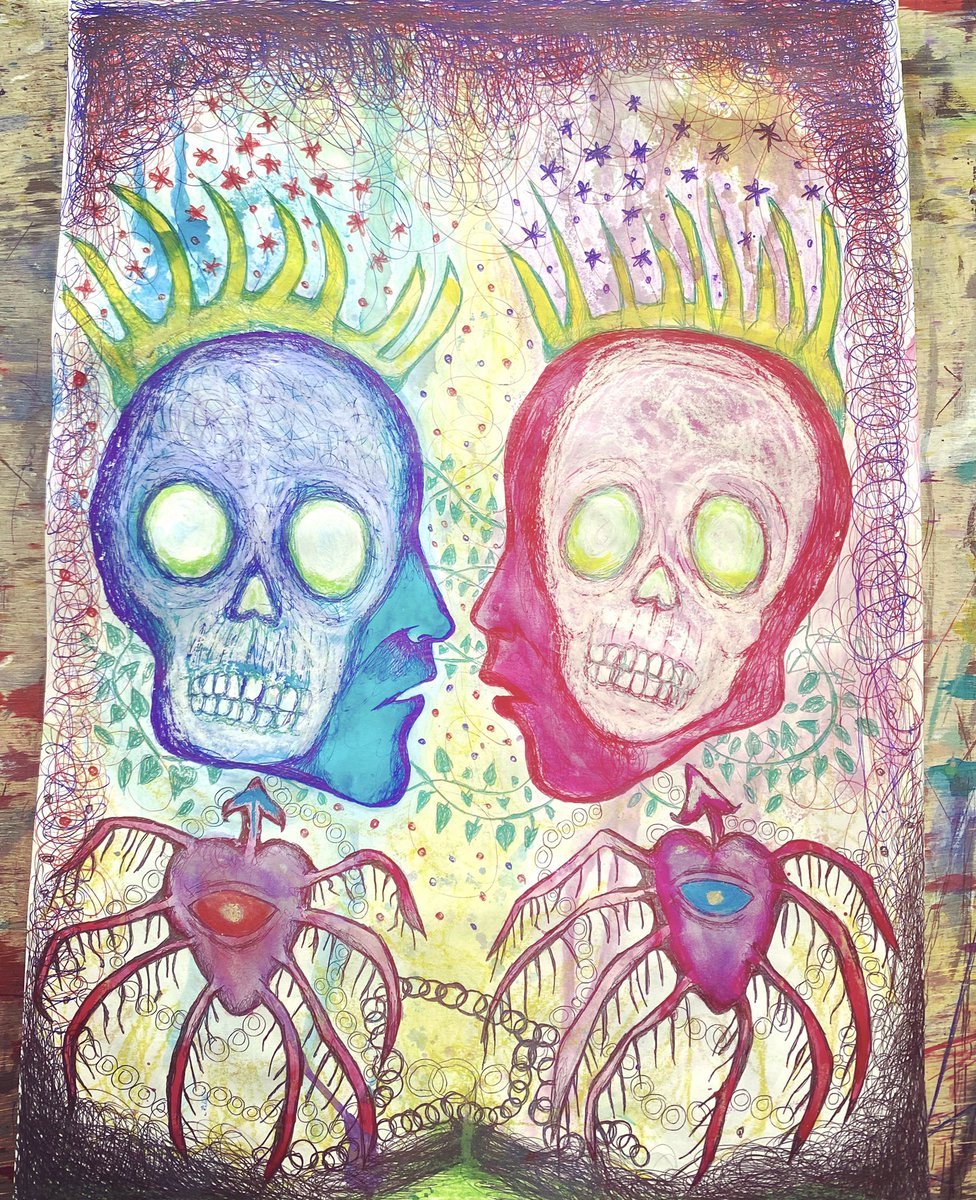 SoniaHivert's tweet photo. #art #artwork #artoftheday #dessin #dessincrayon #draw #drawing #drawingart #figurativeart #skullart #skulldrawing #techniquemixte #figuredrawing #artsingulier #artfiguratif #outsiderart #skull #crane #arte #soniahivert #love #strangerart #mixedmedia #techniquemixte #womanartist https://t.co/aBkfPZIgUE