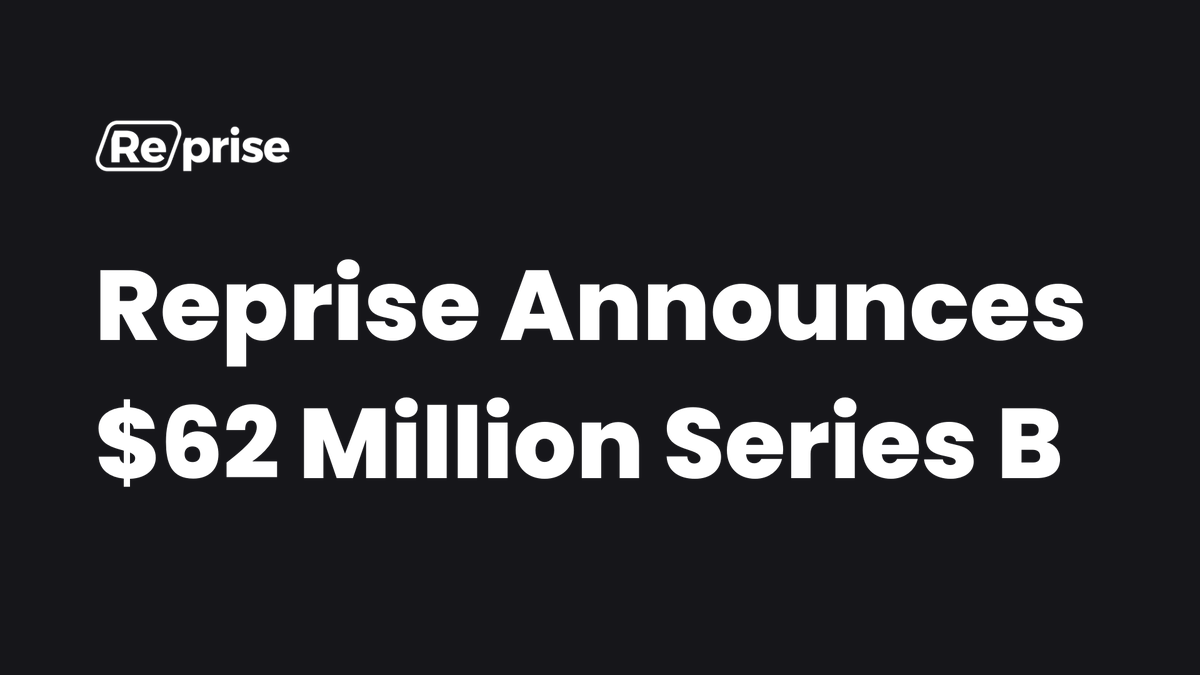 getreprise's tweet photo. We’re thrilled to announce that we’ve raised a $62M Series B! 🚀
Thank you @VentureBeat & @PSawers for the featured article! 👉 https://t.co/WaaBOj0wBE
#ProductLedGrowth #Demos #PLG #Reprise #SaaS #GetReprise https://t.co/w8bZIlHXOz