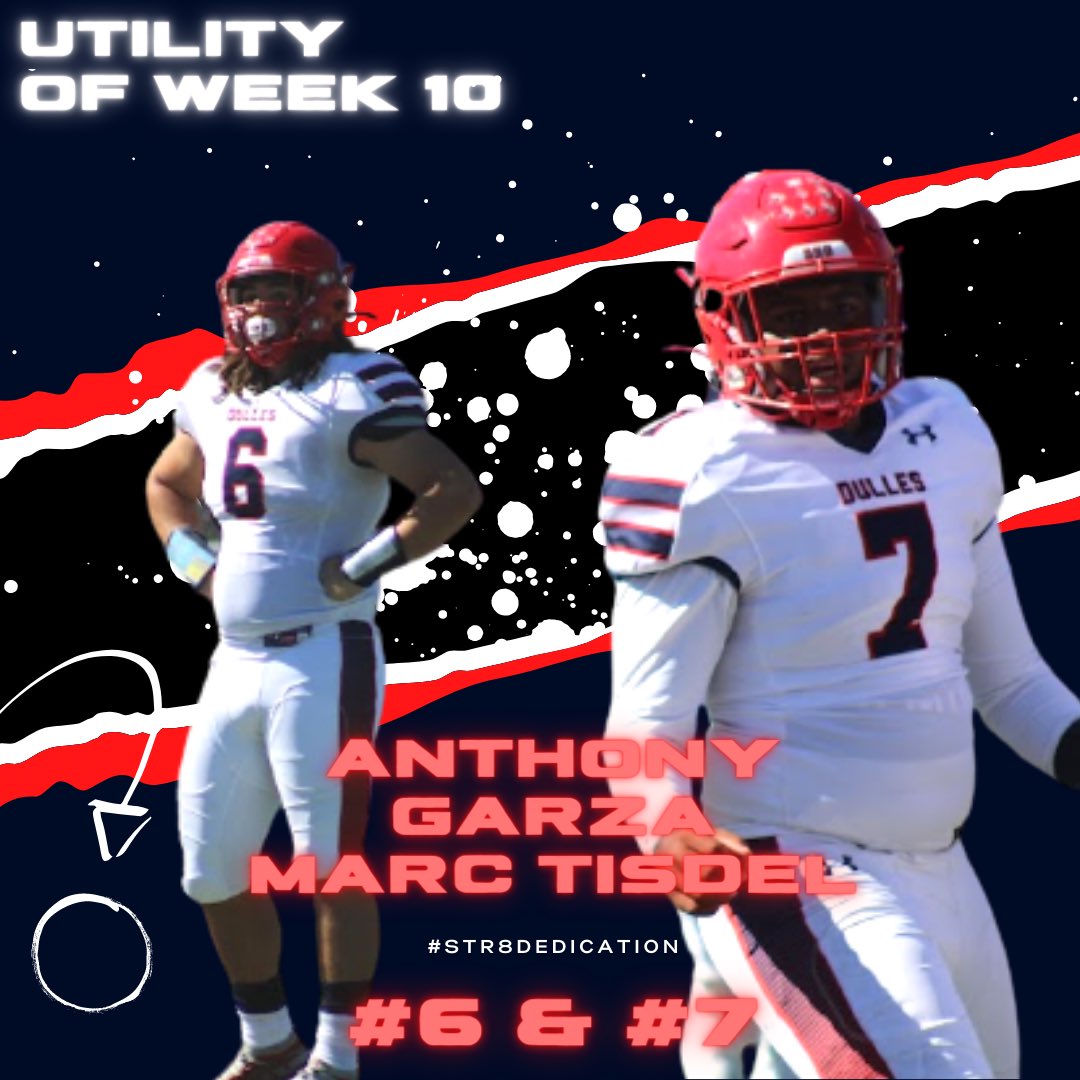 DullesFootball's tweet photo. Offensive Utility of the Week
District Week 10 vs. George Ranch HS
Marc Tisdel, Senior
Anthony Garza, Junior
#Str8Dedication https://t.co/t2wTRDMvxc