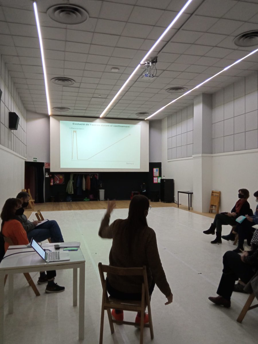 thegoodgoodbcn's tweet photo. Primera sessió de #MaterialInflamable a @lacalderabcn Gràcies a Pau Rodriguez i a totes les assistents!
💣Com fomentar el benestar emocional i la prevenció en salut en la professió cultural i artística?
💣El treball artístic genera estrès, què podem fer per combatre'l? https://t.co/GMhPO1KCzy
