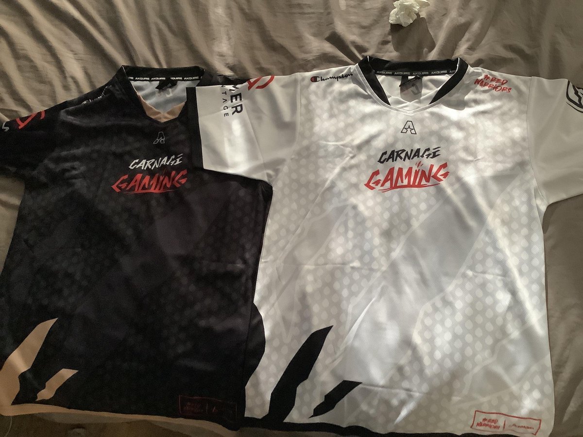 CGCarnageGaming's tweet photo. 🌅 Waking up to see the amazing Jerseys produced by the GOATs at @Akquire. They never fail to deliver, just in time for the LCQ for @CoCEsports

🤝Working alongside then for nearly 3 years never disappoints. The best in the business! #RedWarriors https://t.co/tYECdTt3Vd