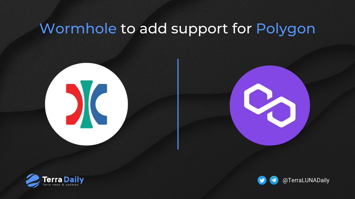 🔥 <a href="/wormholecrypto/">wormholecrypto</a> has announced their support for Polygon for Wormhole token and NFT bridges! That means Polygon users will be able to access <a href="/terra_money/">Terra 🌍 Powered by LUNA 🌕</a> ecosystems for the first time 😍

👉 Check out: wormholebridge.com/#/transfer

$LUNA #Terra #Polygon $MATIC #wormhole
