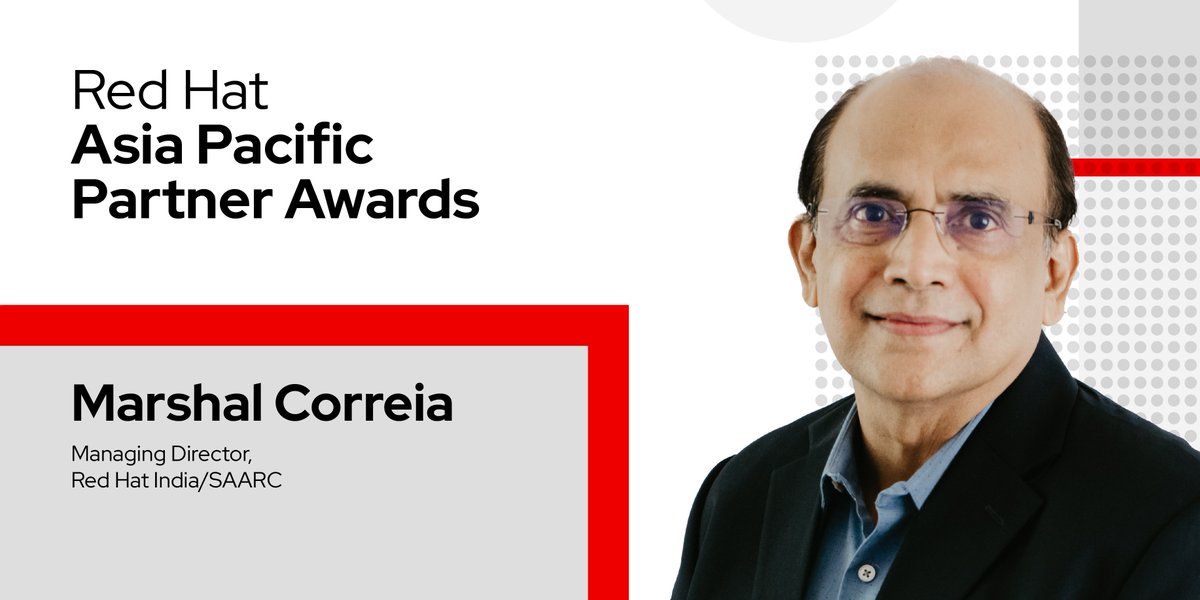 redhatindia's tweet photo. Marshal Correia, MD for #RedHatIndia/SAARC proudly says, “The creativity and ingenuity of our partners never fails to amaze me. Congratulations @TaasheeServices on your recent win as #RedHatAPAC Top Partner for India” #RedHatPartners #APACPartnerAwards https://t.co/BpCXhiewwp