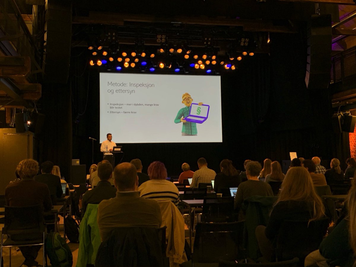 uutilsynet's tweet photo. I dag var uutilsynet på konferanse i Drammen og snakka om korleis vi fører tilsyn med nettløysingar. Det var UNiTs samling for undervisningstenester og jurist i uutilsynet, Tom Nesvåg, heldt innlegg. https://t.co/0ryhvf6wRc… #digitalisering #uu #ux #skole #tilsyn https://t.co/C2hmHgFpCg