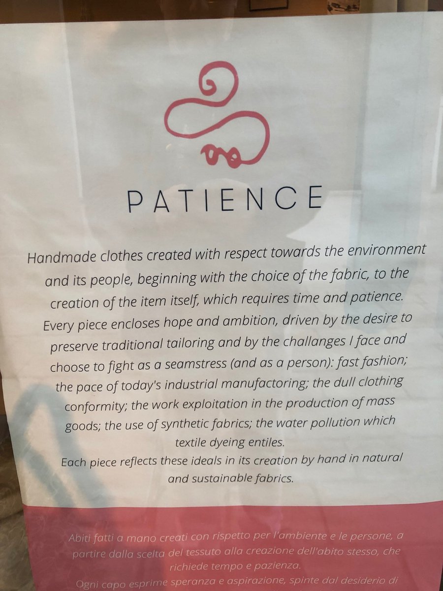 NorthernCandT's tweet photo. Seen recently in the window of a tiny tailors workshop in Venice. Says it all really. https://t.co/UCRFNPLWWd