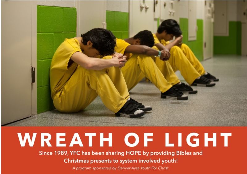 DenverAreaYFC's tweet photo. 🎄Christmas for Kids Behind Bars 🎄  Learn more about our Wreath of Light program- https://t.co/z5UXaGprKy https://t.co/WXKh5hNPYi