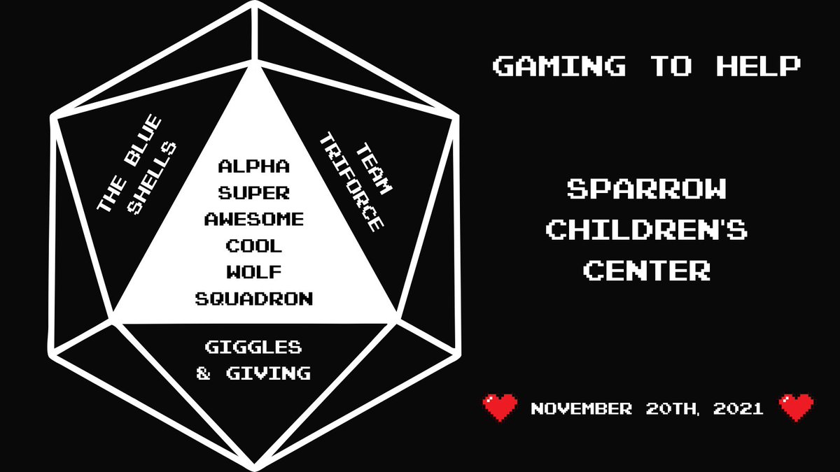 LiquidWeb's tweet image. Alpha Super Awesome Cool Wolf Squadron is gaming on November 20th for Sparrow Children&apos;s Center.
lqwb.us/3mXkETj

#EXTRALIFE #KidsCantWait #LiquidWebFun