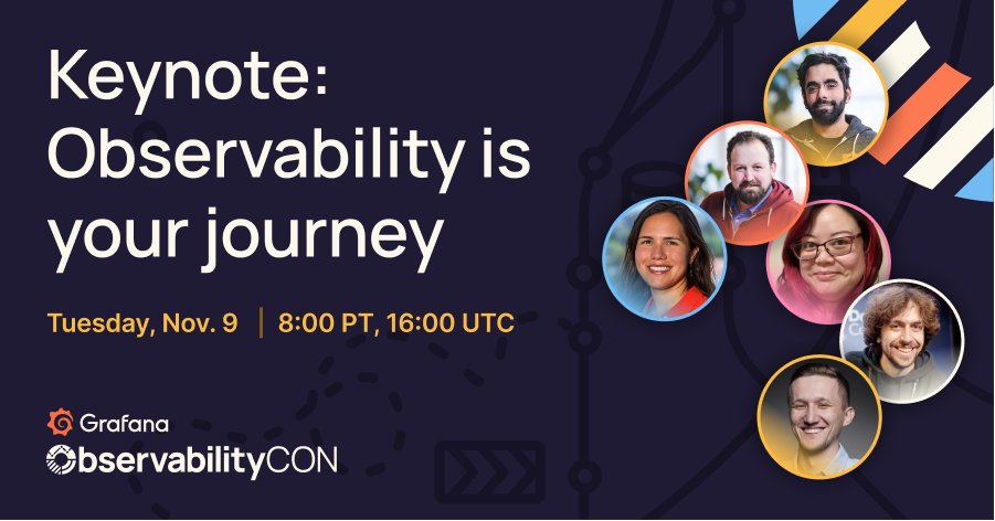 grafana's tweet photo. ⏰ You're only 1 hour away until the Grafana #ObservabilityCON 2021 keynote kicks off with some BIG #Grafana ecosystem announcements! 

📺 Watch live here at 8:00 PST / 16:00 UTC: https://t.co/yySS9tLuHr https://t.co/VSeJYxygie