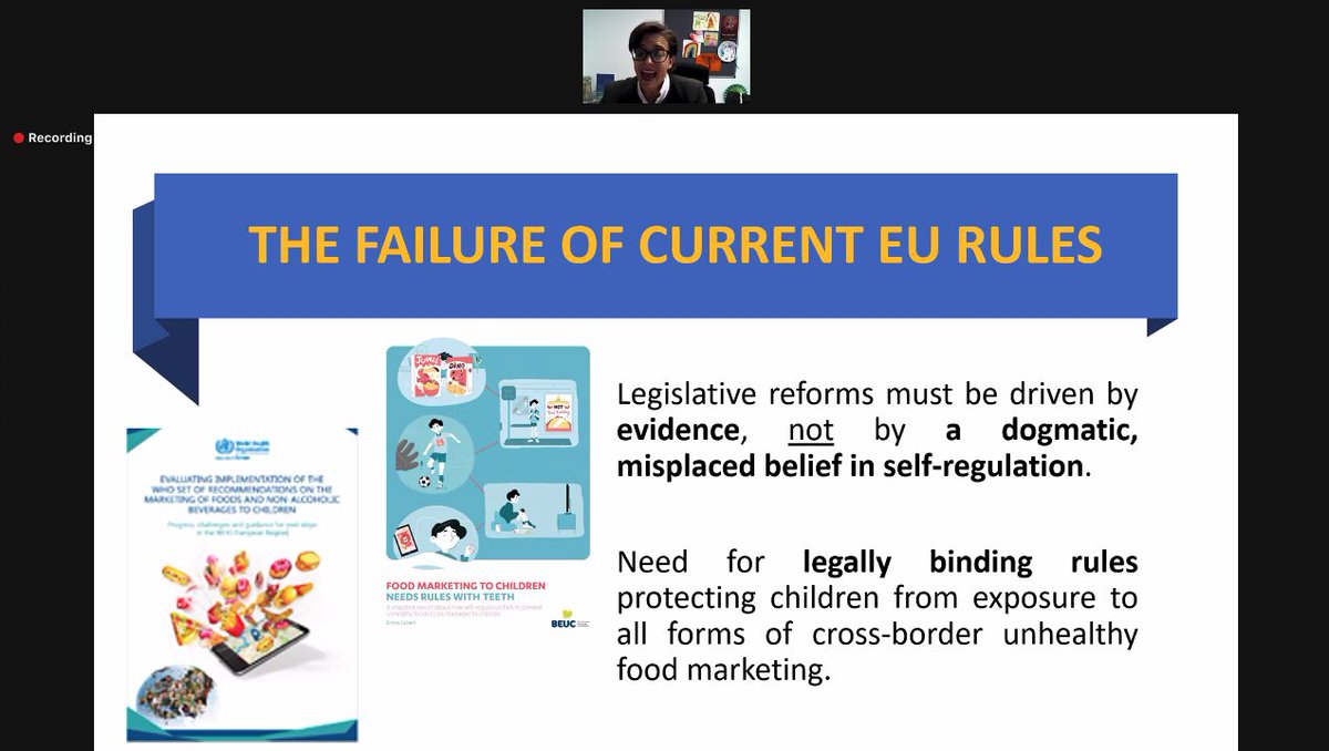 Powerful presentation on the inadequacy of the EU pledge in addressing the harmful impact of food marketing on children. With too much reliance on voluntary and self-regulatory rules, why is industry with its #unhealthyfoodmarketing still in charge? #Stopmarketingtokids