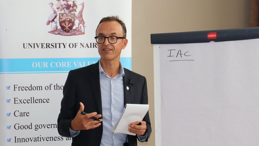ICRC_Nairobi's tweet photo. Jean-Marie Henckaerts @JHenckaertsICRC discusses the system of #IHL as it applies to #Detention in relation to International Armed Conflicts and in Non-International Armed Conflicts. #AcademicRoundtable https://t.co/YwvBRXc9Fq
