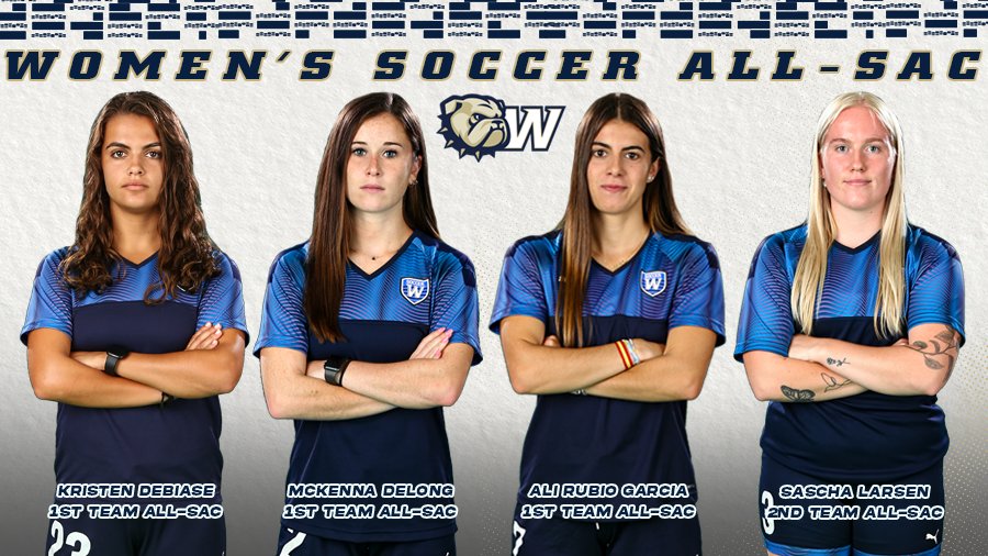 .<a href="/Wingate_WSoccer/">Wingate W Soccer</a> had 4 players earn league honors, including 3 first team selections!!

Kristen DeBiase, McKenna DeLong &amp; Alicia Rubio Garcia are 1st Team All-SAC honorees; Sascha Larsen earns 3rd Team accolades!

Story | bit.ly/WSOCAllSAC

#OneDog