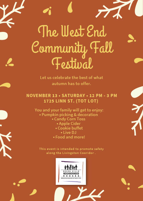 #westendcincy Community Fall Festival this Saturday, from Noon - 3p🌻🍁🌾at the corner on Linn &amp; Livingston #fallfun #community