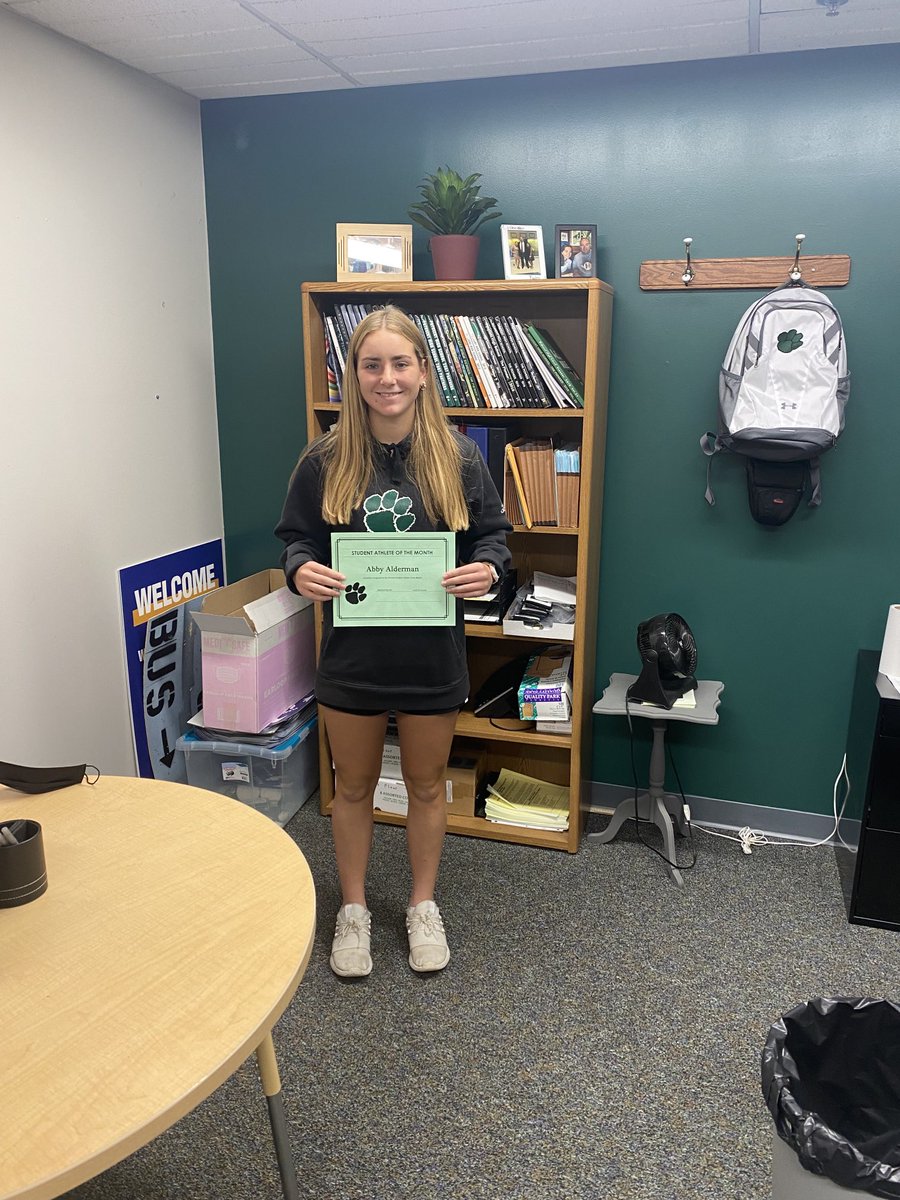 Abby Alderman - Student Athlete of The Month- AP student and leader of the SMAC and Regional Champion FH team.  Committed to Eastern Michigan to play Lacrosse.