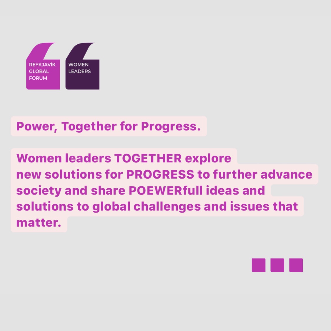 mihailna's tweet photo. Power, Together for progress.

Women leaders TOGETHER explore new solutions for PROGRESS to further advance society and share POWERfull ideas and solutions to global challenges and issues that matter

@wpleadersorg 

#reykjavík21 #womenfastforward #womensupportwomen https://t.co/u1f7e74GYr