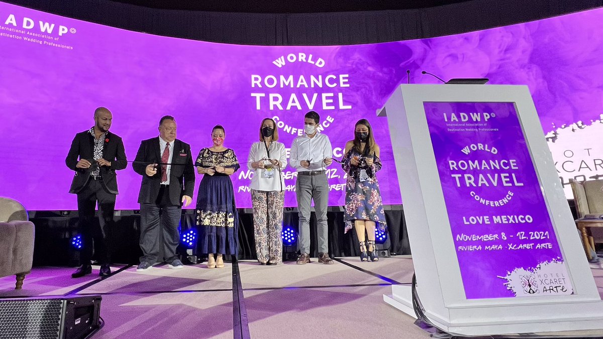 SedeturQROO's tweet photo. En representación del Gobernador @CarlosJoaquin inauguramos el    World Romance Travel Conference/Love Mexico, organizado por #IADWP. Evento que reúne alrededor de 300 líderes y especialistas de este importante segmento. #WRTCLoveMexico2021 https://t.co/tyLofdrXuZ