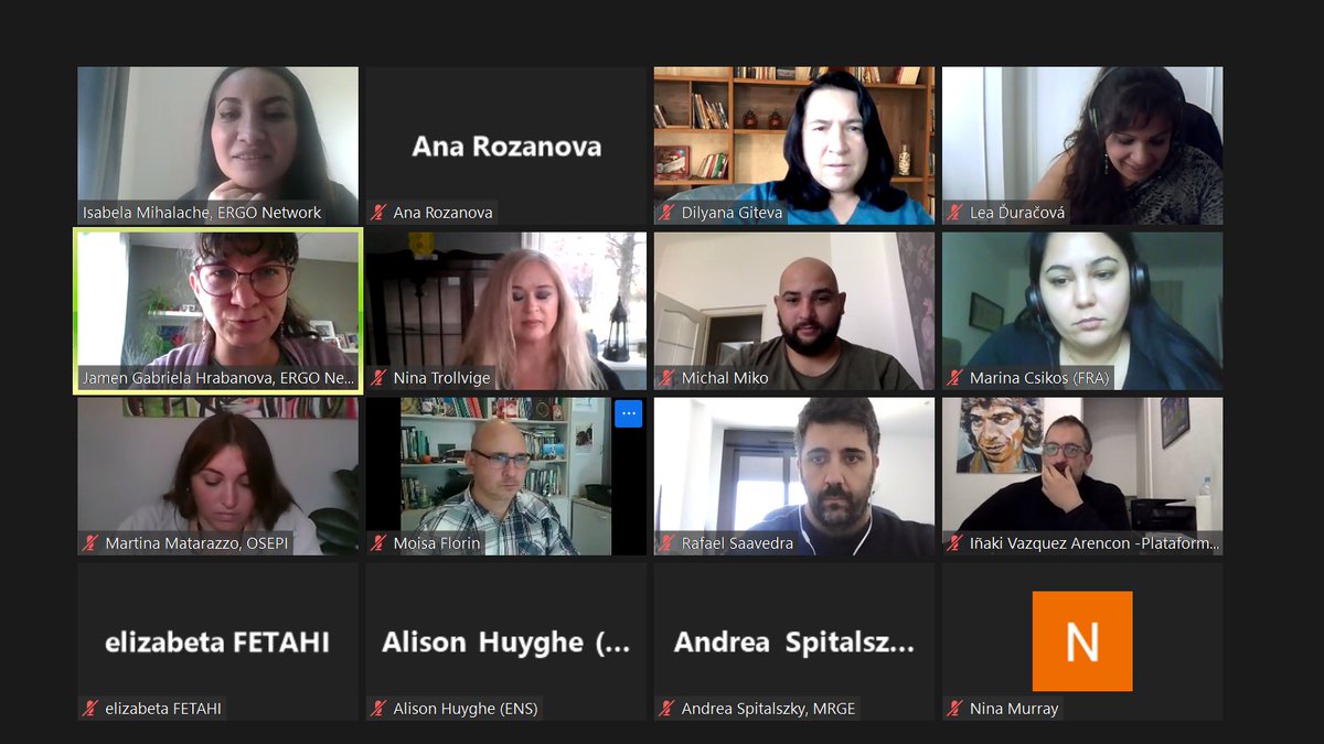 ERGO_Network's tweet photo. Today #ERGOnetwork hosted the @EURightsAgency Platform thematic consultation with #civilsociety. The organisations emphasized the importance of Roma civil society participation in conducting the research and the preparing the methodology.
#RomaInclusion #RomaParticipation https://t.co/8F6aKFe01Y