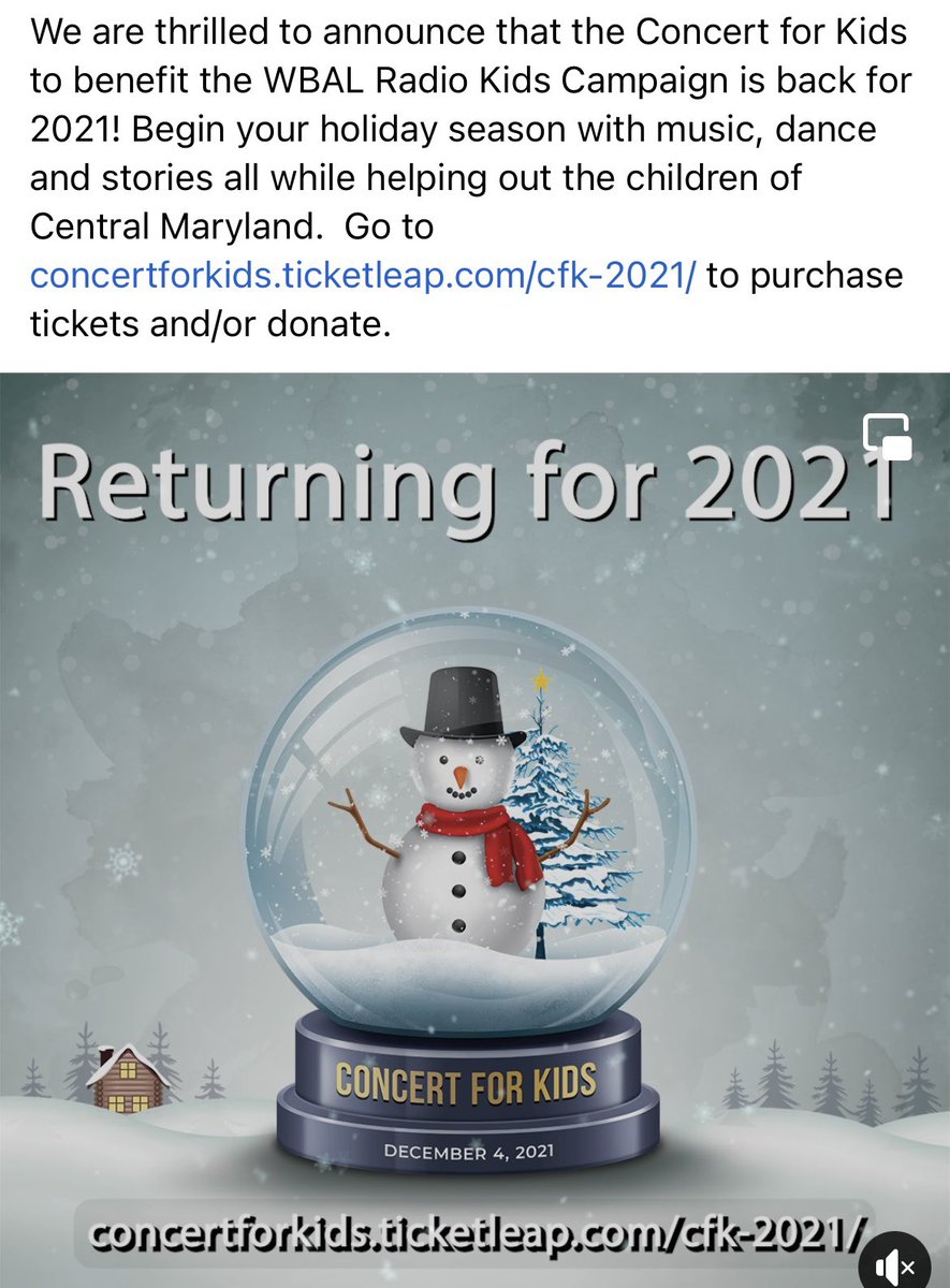 hcpss_omhs's tweet photo. The WBAL Concert for Kids is back on December 4, 2021!!!  Save the date!  #OMisStrongestTogether @HCPSS https://t.co/W1UFzqUGOU
