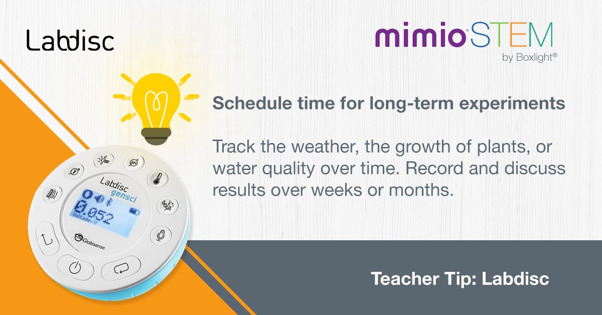 mimioSTEM's tweet photo. Our #Labdisc portable #STEM labs are perfect for tracking weather and water quality testing! Learn more ways to use the Labdisc: https://t.co/WRInUQuyxP
#STEMlearning #STEMeducation #teachertips #scienceeducation @boxlightinc https://t.co/UhGPYPZfgT