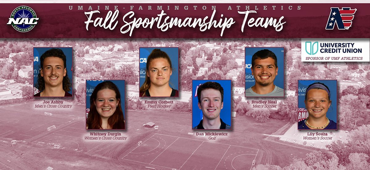 UMFathletics's tweet photo. Six UMaine-Farmington student-athletes were named to Fall Sportsmanship Teams in the @nacathletics and @NECCathletics.
Congratulations to you all!
#UMFBeaverPride

Read ➡️ https://t.co/GZ8ynfIM4H https://t.co/H5kHXtUXlw