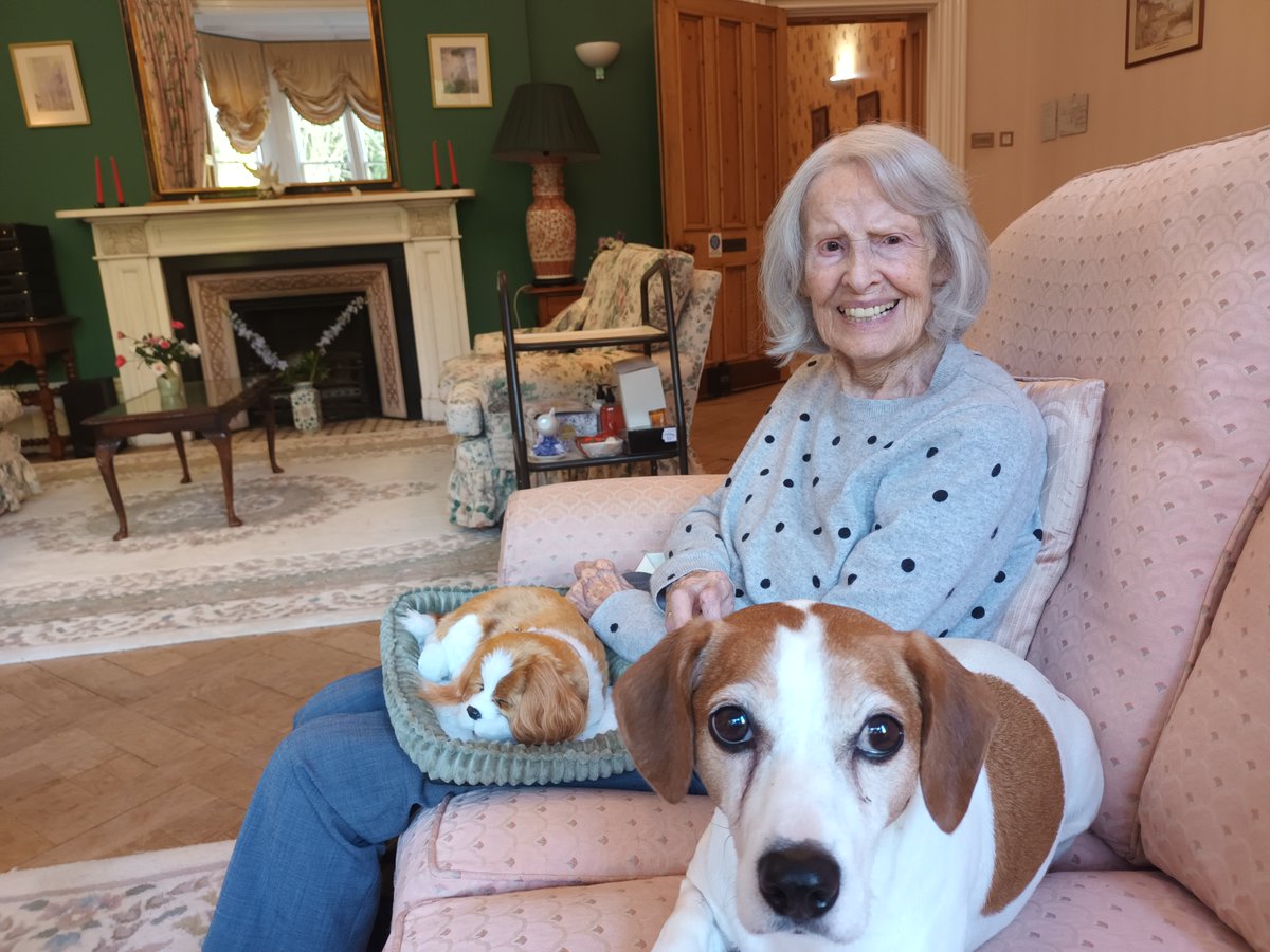 <a href="/NowtonCourt/">NowtonCourtVillage</a> presented a lovely lady with a dementia therapy dog &amp; just look at the smile on her face - #assistedliving #covidfree 01284 756610 resident of the day 🐕😃👏😀 she called him Charlie <a href="/987jude/">Judith Grandi</a> <a href="/Samreid333/">Sam reid</a> <a href="/LozClar/">Lorraine</a> <a href="/berkeley_hh/">Berkeley Home Health</a> <a href="/HeritageWellbei/">Heritage Wellbeing</a>