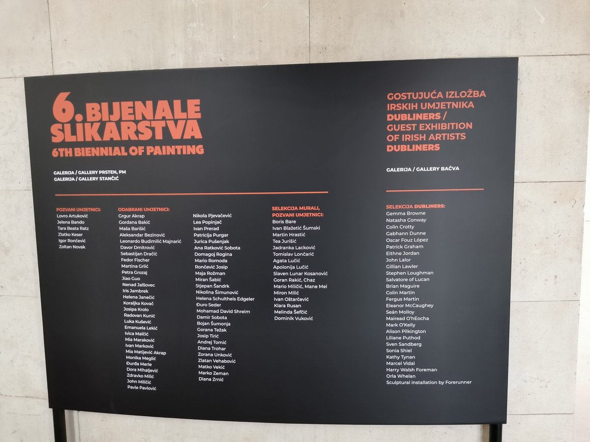 IrlEmbCroatia's tweet photo. 6. Bijenale slikarstva, gostujuća izložba 🇮🇪 umjetnika #Dubliners i još 🇮🇪 sadržaja, sve do 5. prosinca. Nemojte propustiti! #HDLU #kultura 👨‍🎨👩‍🎨 https://t.co/pro6J28vpW