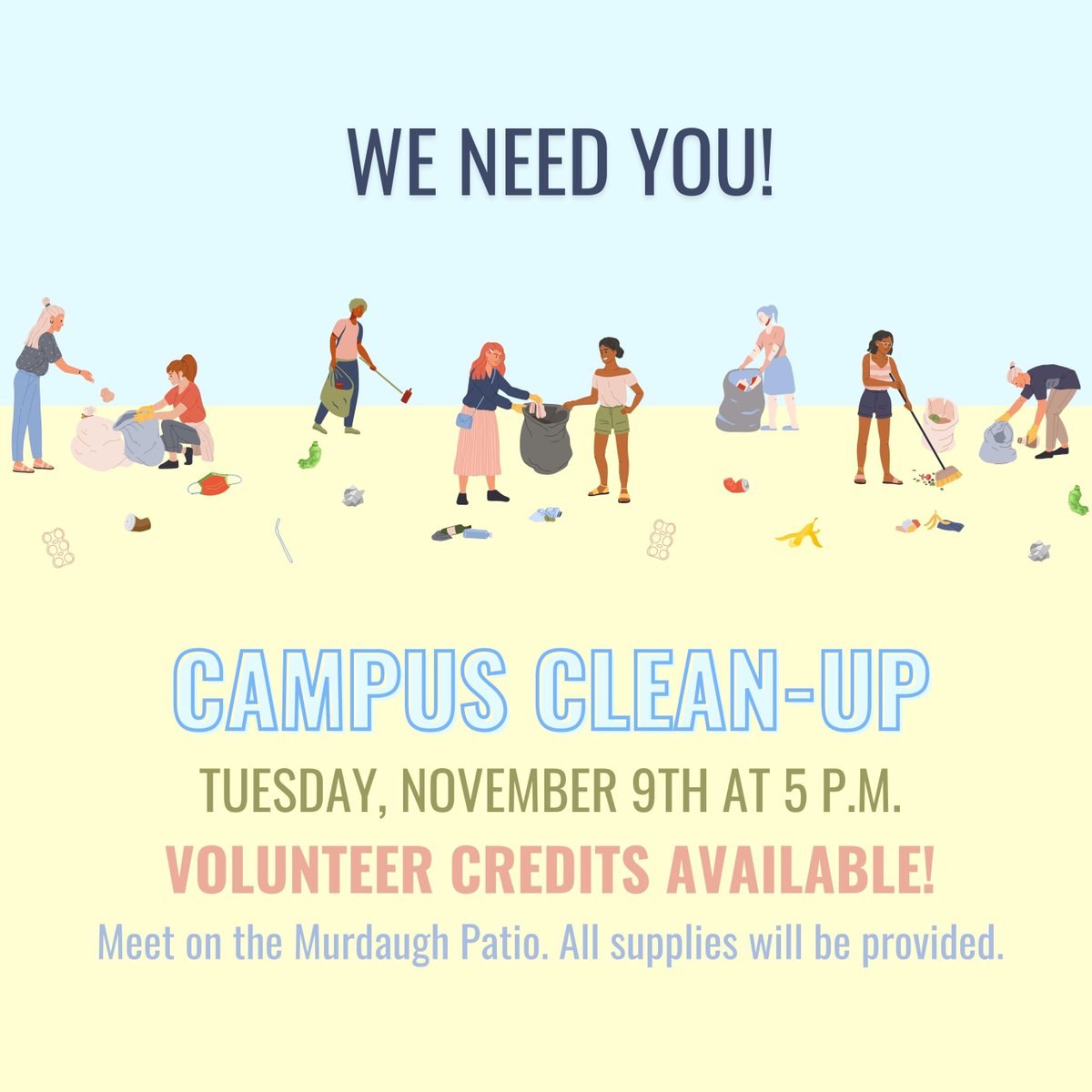 Help keep UCO beautiful! Volunteers are needed for today's campus clean-up, beginning at 5 p.m. on the Murdaugh Patio. Earn volunteer credits and show your Broncho Pride by lending a hand. #livecentral