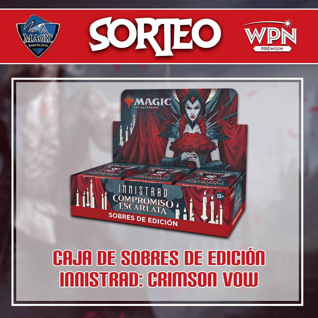 MagicBarcelona_'s tweet photo. 👰 La boda del año en #MTGInnistrad llega esta semana a @magicbarcelona_. ¡Y para celebrarla tenemos un sorteo de una caja de set!

Para que sea tuya:
🔹Síguenos
🔹Haz RT
🔹Responde etiquetando a dos amigos

Tienes hasta las 09:59 del miércoles 17 para participar. ¡Suerte! https://t.co/sXIA4fh07C