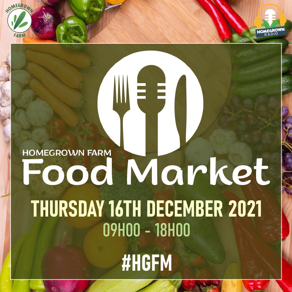 Ntando_sha's tweet photo. @homegrown.radio The HOMEGROWN Farm FOOD Market #HGFM @homegrown__farm

Our next market day is on the national day of reconciliation in South Africa. Thursday 16th December 2021 at 09h00 - 18h00
#HGFM https://t.co/tav5lpyOmZ