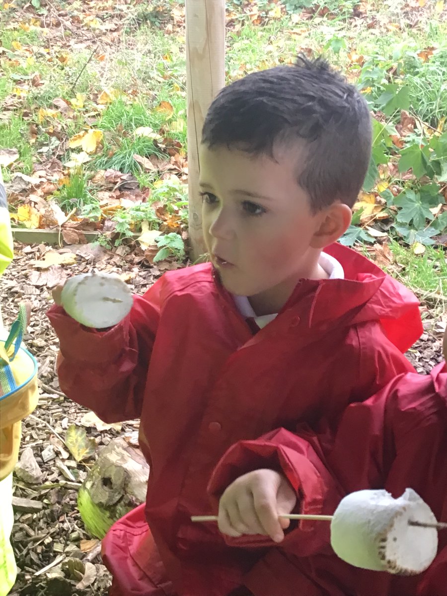 UnityBlackpool's tweet image. Today at forest school nursery 1 and 2 had toasted marshmallows and hot chocolate around the fire. The children counted the pieces of wood used to make the fire, talked about the dangers of fire and looked at signs of Autumn with Mrs Bateman.