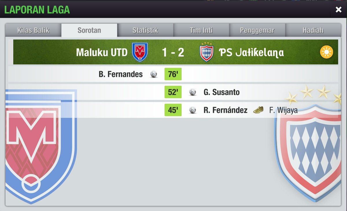 Maluku_UTD's tweet photo. INDONESIA NATIONS CUP IX ๐
SERIES 6
ROUND 2
LEG I
๐ @PSJatikelana
โ FT : 1 - 2
Kalah Tipis!!!
Bruno Berhasil memperkecil ketertinggalan di menit2 Akhir, Ini akan menjadi laga yg ckup panas pada Leg 2 mendatang.
#BravoMaluku
#MKING
@Liga3TEI
@INC_LTEI
@TopElevenStar https://t.co/vfZPismfbZ