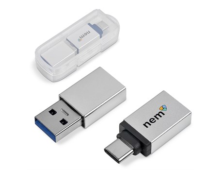 Pro3Agencies's tweet photo. New Product!  This handy gadget allows you to use your regular USB device in the newer USB-C type ports.  It can also work the other way around allowing you to insert your USB-C connection into the regular USB.  Branding available on box or adaptor. #TechTuesday https://t.co/rY1k9Hh9dQ
