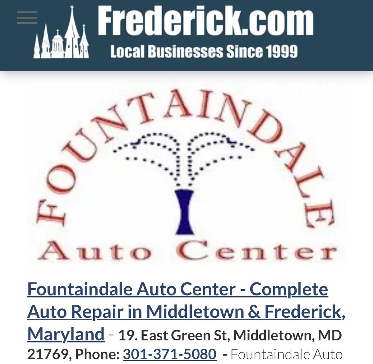 FrederickCounty's tweet photo. Fountaindale Auto Center - Complete Auto Repair in Middletown &amp; Frederick, Maryland - 19. East Green St, Middletown, MD 21769, Phone: 301-371-5080  - https://t.co/sM95XfHj0m Own a local business? Join https://t.co/mEdznV2M9Y - #fountaindale #frederickbusiness #autocenter https://t.co/GVXm9LMB1U