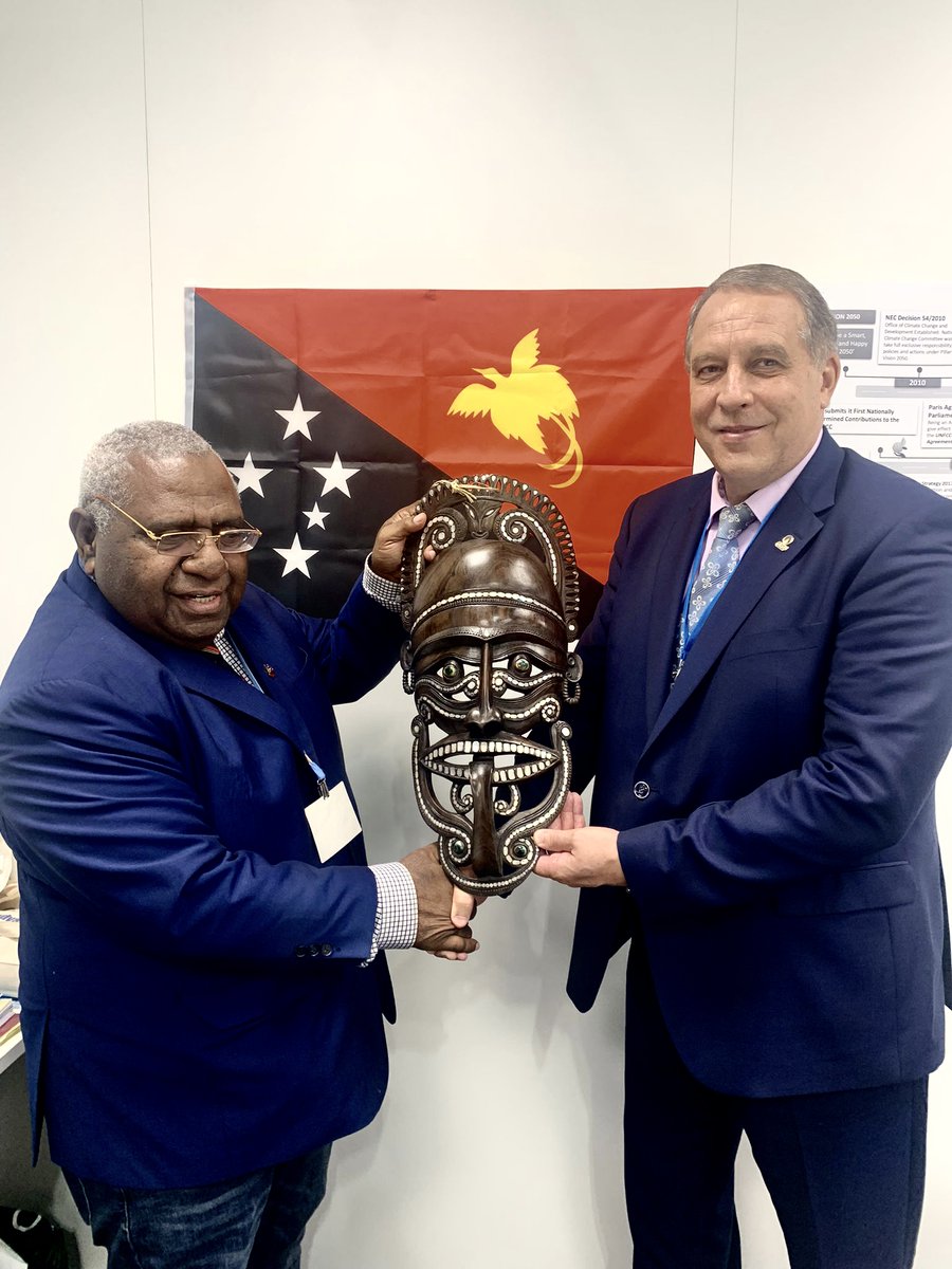 GECF_News's tweet photo. Thankful to HE Hon Wera Mori, Minister of Environment and Conservation and #ClimateChange of #papuanewguinea for a productive meeting on #GOP26 sidelines and visionary leadership on feasible #EnergyTransition where #NaturalGas is part of solution in meeting carbon net-zero goals https://t.co/e6jaYFfjhj