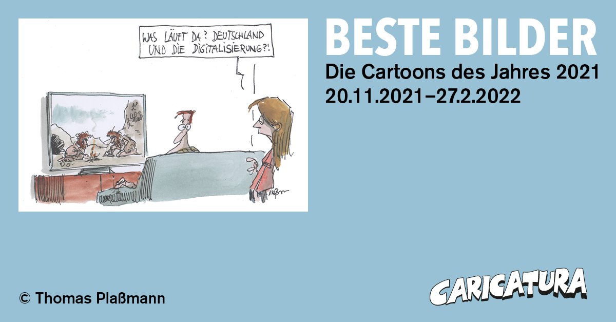 caricatura_ks's tweet photo. Vom 8. bis zum 18. November befinden wir uns in der Umbaupause. Weiter geht's am 19. November mit der Eröffnung der Ausstellung "Beste Bilder - Die Cartoons des Jahres 2021"!
#bestebilder #plassmann #digitalisierung #caricatura #caricaturagalerie https://t.co/SrYgp9MJUZ