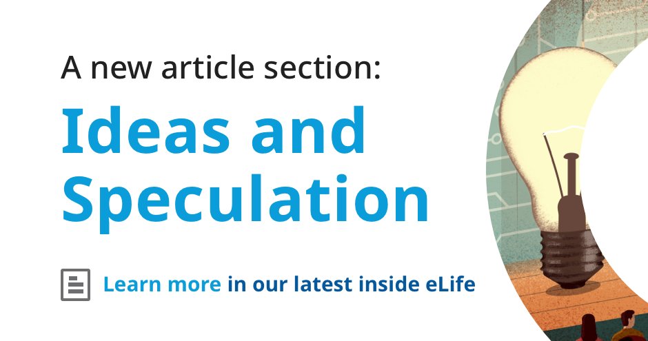We’re trying something new!

eLife authors can now freely speculate the meaning and implications of their data in our new section:

💡 Ideas and Speculation 💡 (1/3)
elifesciences.org/inside-elife/e…