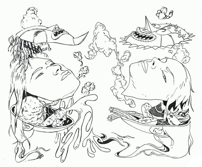 "Insides" ink on moleskin, 2019 🍩 