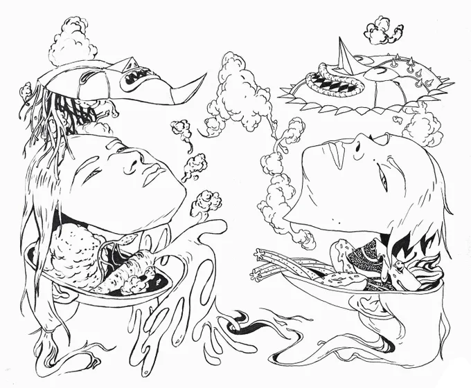 "Insides" ink on moleskin, 2019 🍩 